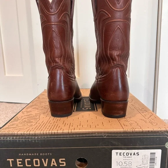 Tecovas Chestnut Leather Heeled Boots - Picture 2 of 4